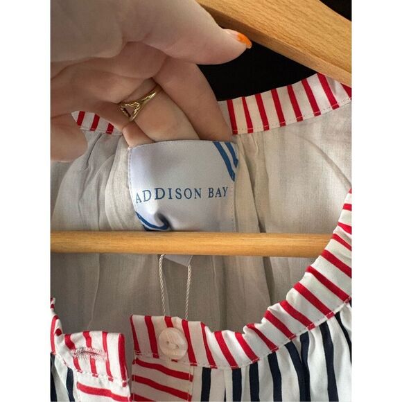 NWT Addison Bay Cabana Dress In Navy, White & Red Stripe Size Small $188 MSRP - Picture 13 of 13